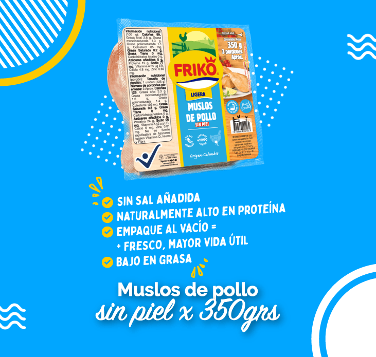 Muslos de pollo sin piel 350 grs