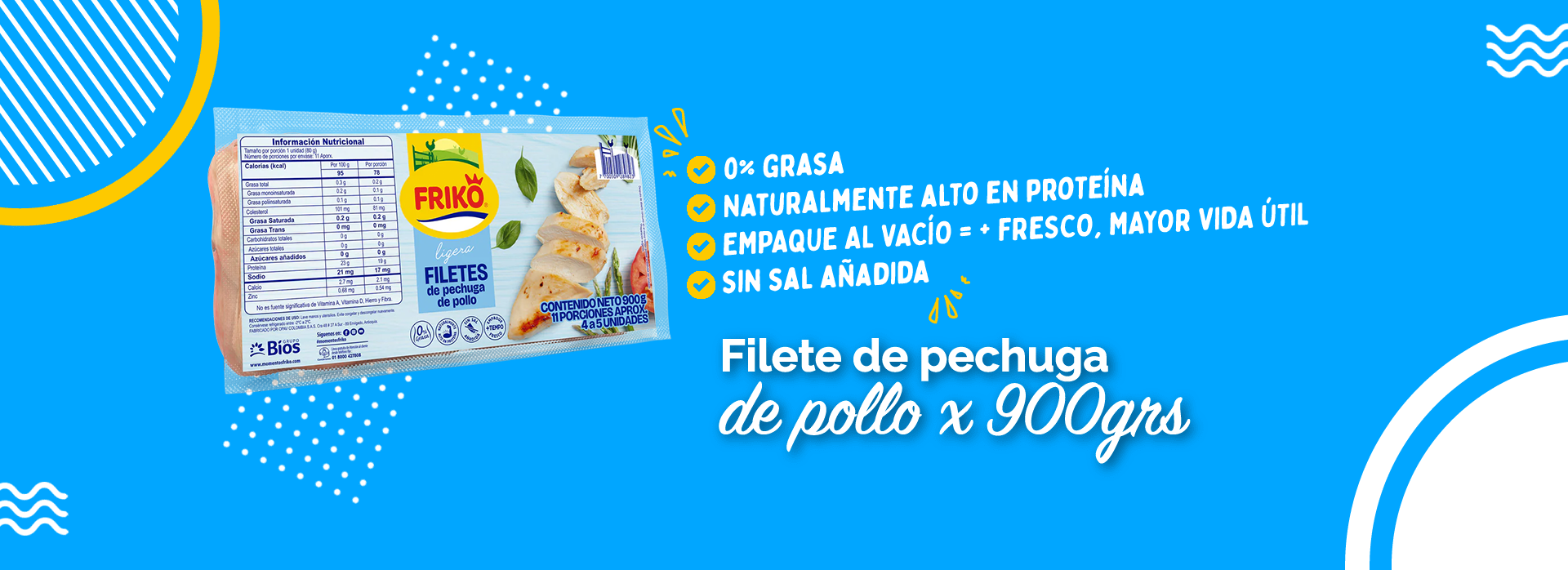 Conoce más sobre los Filetes de pechuga al vacío Friko