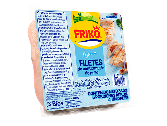 Filetes de contramuslo de Pollo 380 gramos